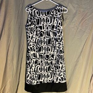 AB studios black and white sleeveless dress size 8